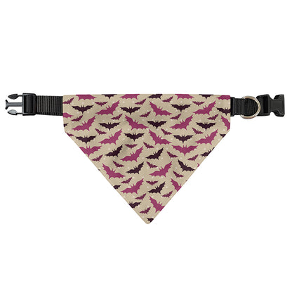 Purple Halloween Bat Pattern Print Over The Collar Dog Bandana