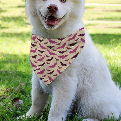 Purple Halloween Bat Pattern Print Over The Collar Dog Bandana