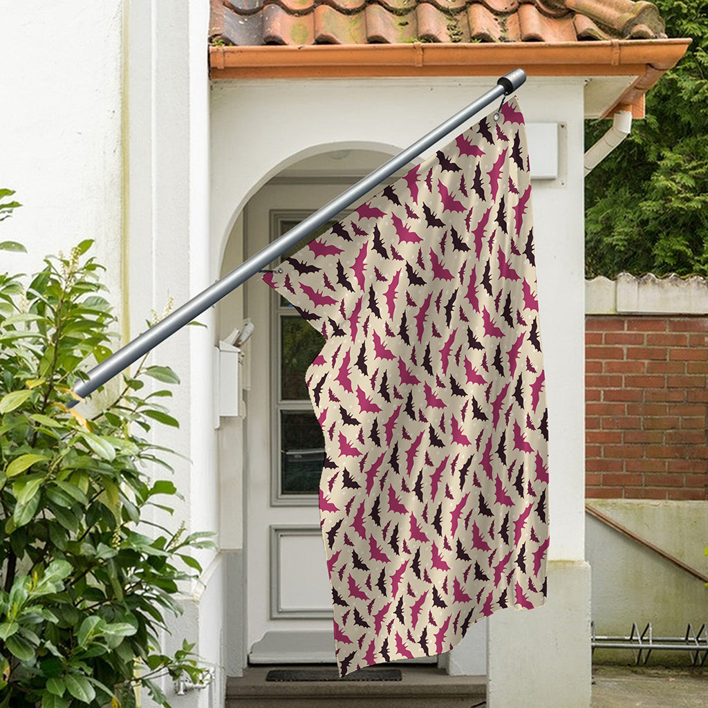 Purple Halloween Bat Pattern Print Polyester Flag
