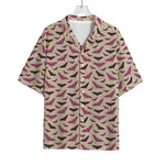 Purple Halloween Bat Pattern Print Rayon Hawaiian Shirt
