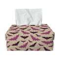 Purple Halloween Bat Pattern Print Rectangle Tissue Box Cover