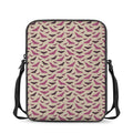 Purple Halloween Bat Pattern Print Rectangular Crossbody Bag