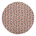 Purple Halloween Bat Pattern Print Round Blanket