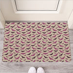 Purple Halloween Bat Pattern Print Rubber Doormat