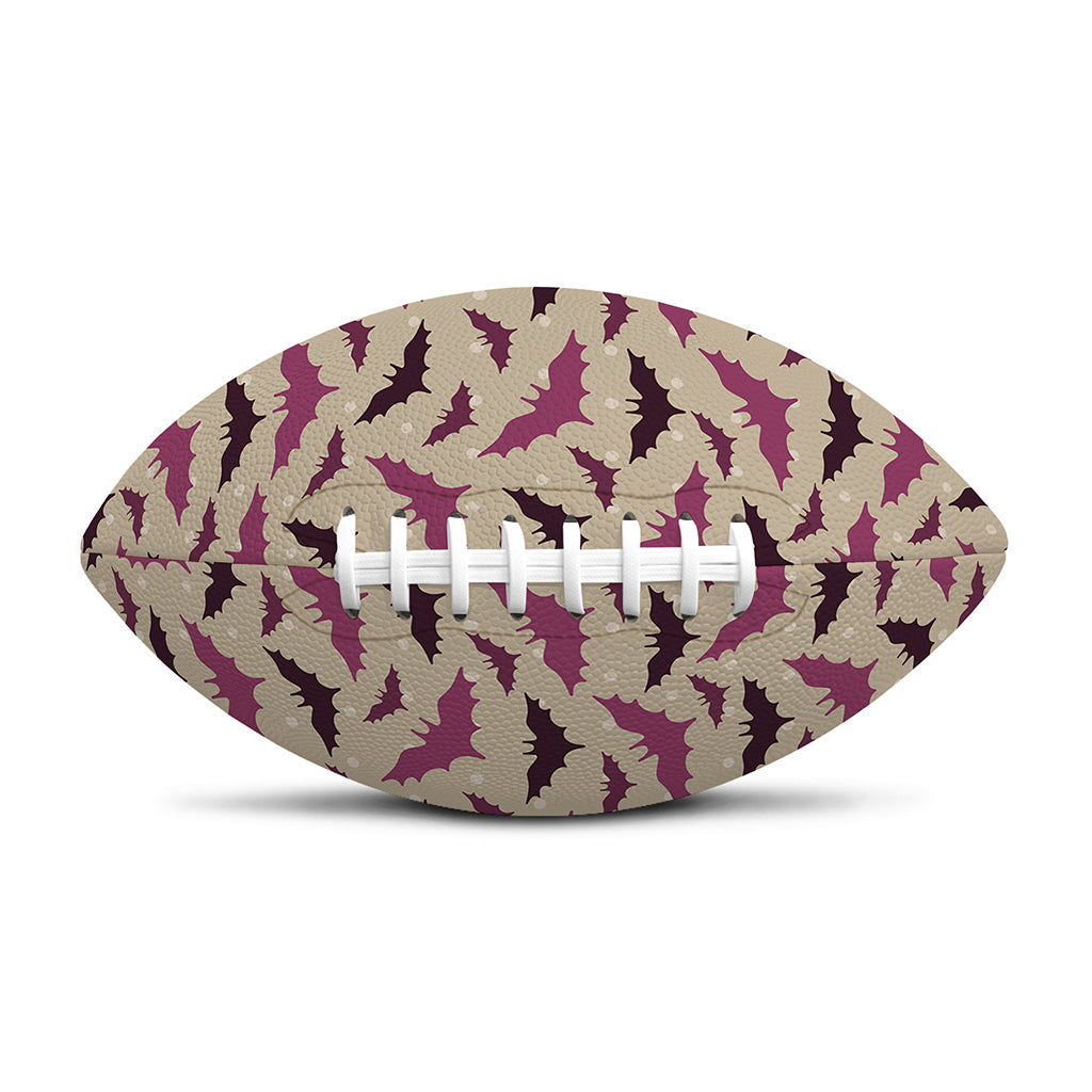 Purple Halloween Bat Pattern Print Rugby Ball