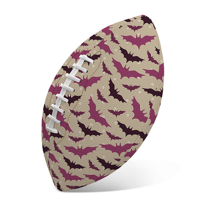 Purple Halloween Bat Pattern Print Rugby Ball