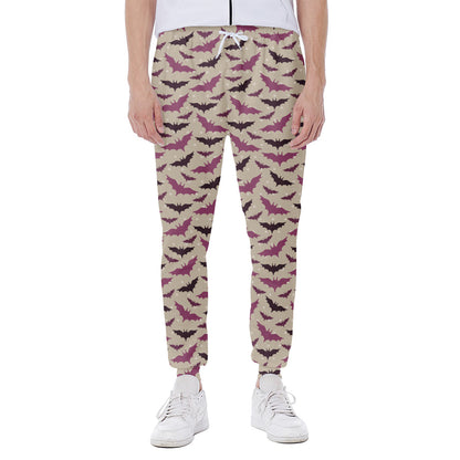 Purple Halloween Bat Pattern Print Scuba Joggers