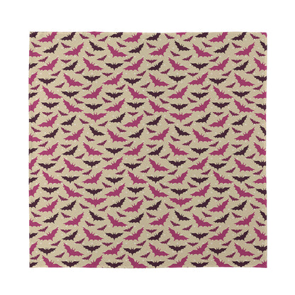 Purple Halloween Bat Pattern Print Silk Bandana