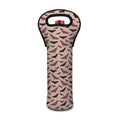 Purple Halloween Bat Pattern Print Single Neoprene Wine Tote