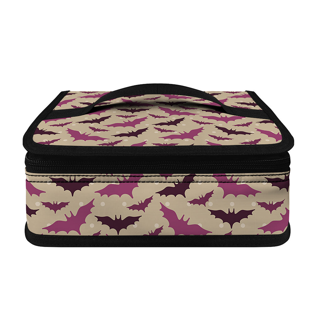 Purple Halloween Bat Pattern Print Small Lunch Bag