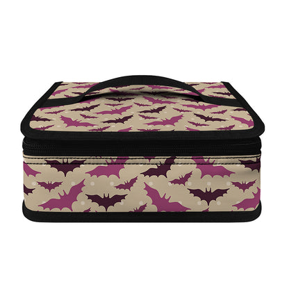 Purple Halloween Bat Pattern Print Small Lunch Bag
