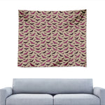 Purple Halloween Bat Pattern Print Tapestry