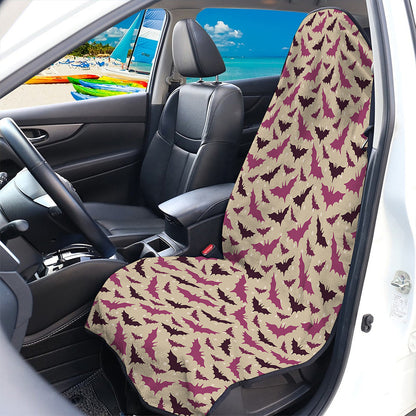 Purple Halloween Bat Pattern Print Waterproof Car Seat Cover