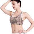 Purple Halloween Bat Pattern Print Women's Sports Bra