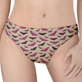 Purple Halloween Bat Pattern Print Women's Thong
