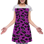 Purple Halloween Coffin Pattern Print Adjustable Apron