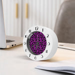 Purple Halloween Coffin Pattern Print Alarm Clock