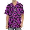 Purple Halloween Coffin Pattern Print Aloha Shirt