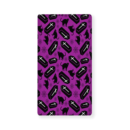 Purple Halloween Coffin Pattern Print Baby Crib Sheet