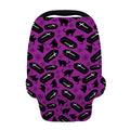 Purple Halloween Coffin Pattern Print Baby Seat Cover