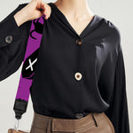 Purple Halloween Coffin Pattern Print Bag Strap