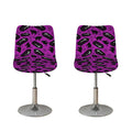 Purple Halloween Coffin Pattern Print Bar Stool Covers