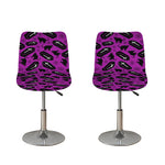 Purple Halloween Coffin Pattern Print Bar Stool Covers