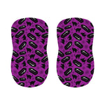 Purple Halloween Coffin Pattern Print Bar Stool Covers