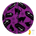 Purple Halloween Coffin Pattern Print Basketball