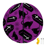 Purple Halloween Coffin Pattern Print Basketball