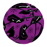 Purple Halloween Coffin Pattern Print Basketball