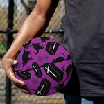 Purple Halloween Coffin Pattern Print Basketball