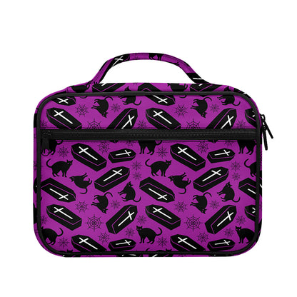 Purple Halloween Coffin Pattern Print Briefcase Bible Bag