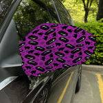 Purple Halloween Coffin Pattern Print Car Side Mirror Covers