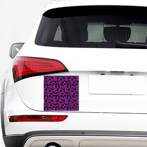 Purple Halloween Coffin Pattern Print Car Sticker