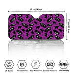 Purple Halloween Coffin Pattern Print Car Windshield Sun Shade