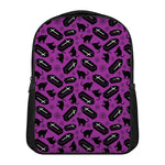 Purple Halloween Coffin Pattern Print Casual Backpack