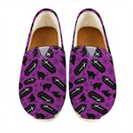 Purple Halloween Coffin Pattern Print Casual Shoes