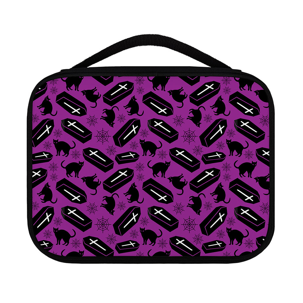 Purple Halloween Coffin Pattern Print Classic Bible Case