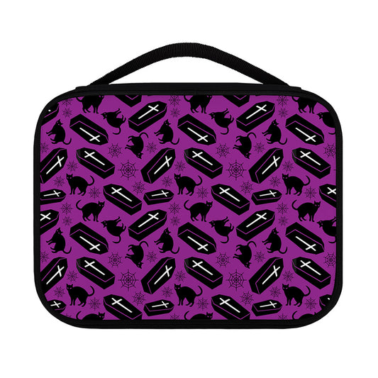 Purple Halloween Coffin Pattern Print Classic Bible Case