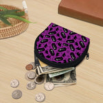 Purple Halloween Coffin Pattern Print Coin Purse
