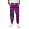 Purple Halloween Coffin Pattern Print Cotton Pants