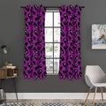 Purple Halloween Coffin Pattern Print Grommet Curtain Panels