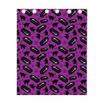 Purple Halloween Coffin Pattern Print Curtain