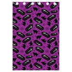 Purple Halloween Coffin Pattern Print Curtain