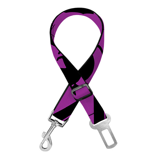 Purple Halloween Coffin Pattern Print Dog Seat Belt
