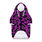 Purple Halloween Coffin Pattern Print Dog Zip Up Hoodie