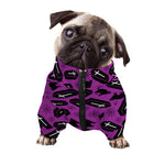 Purple Halloween Coffin Pattern Print Dog Zip Up Jacket
