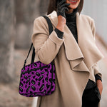 Purple Halloween Coffin Pattern Print Double Strap Bible Bag