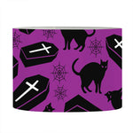 Purple Halloween Coffin Pattern Print Drum Lamp Shade
